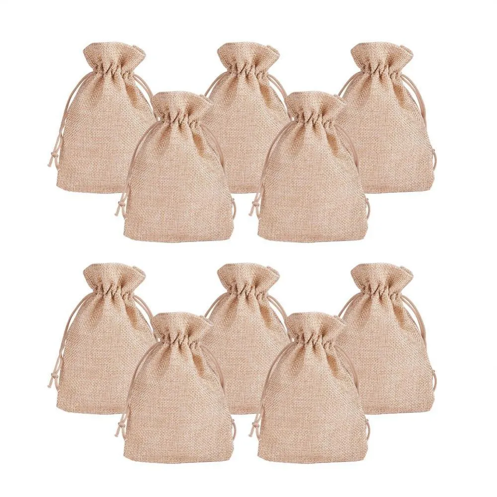 20 pc 20 Pcs Burlap Bags with Drawstring Gift Bags Jewelry Pouch for Wedding Party, Arts Crafts Projects, Presents, Snacks, Jewelry, 7x5 Inches