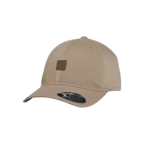 Ariat M&F Brown Cotton Logo Leather Embroidered Cap
