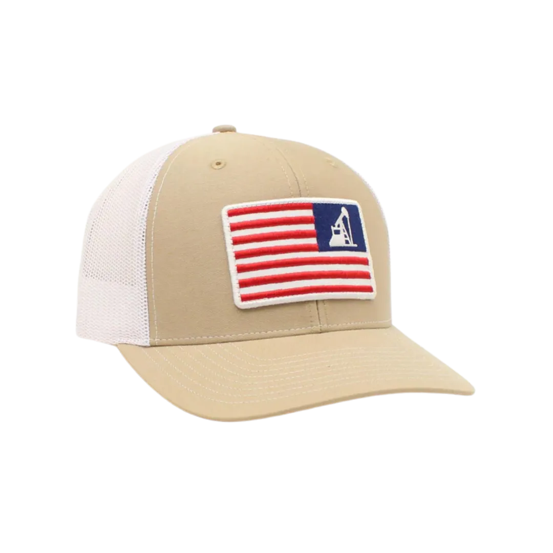 Ariat M&F Brown Oil Rig Usa Flag Mesh Cap