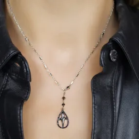 Black Diamond Fleur De Lis Necklace