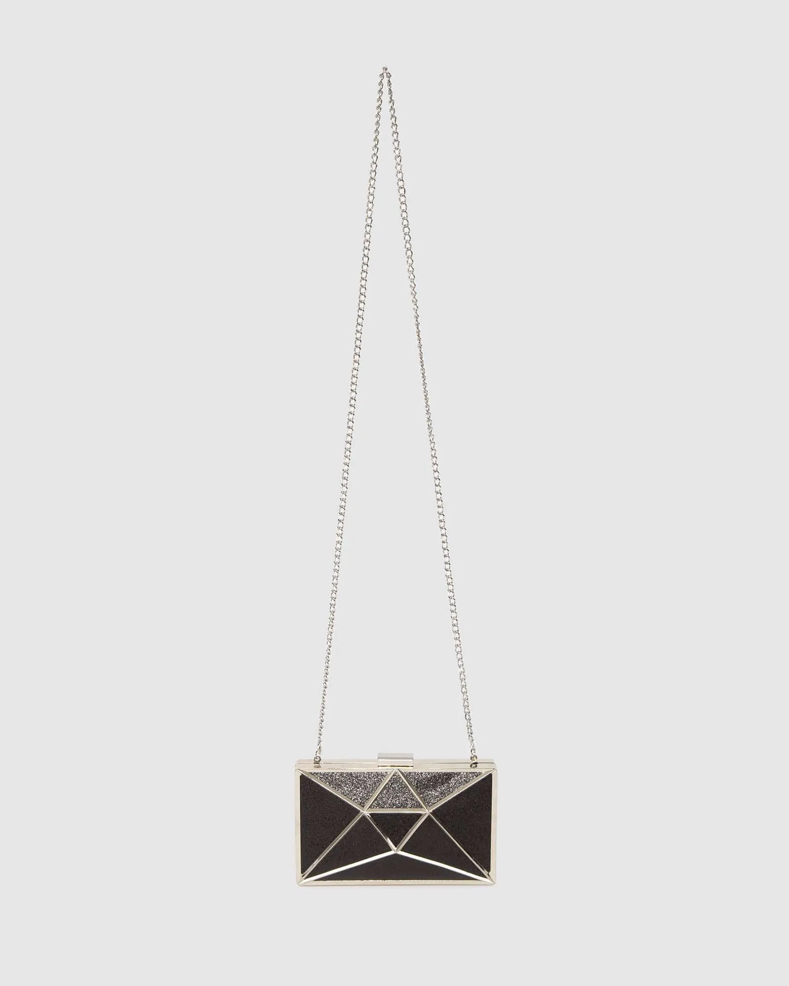 Black Geo Large Clutch Bag