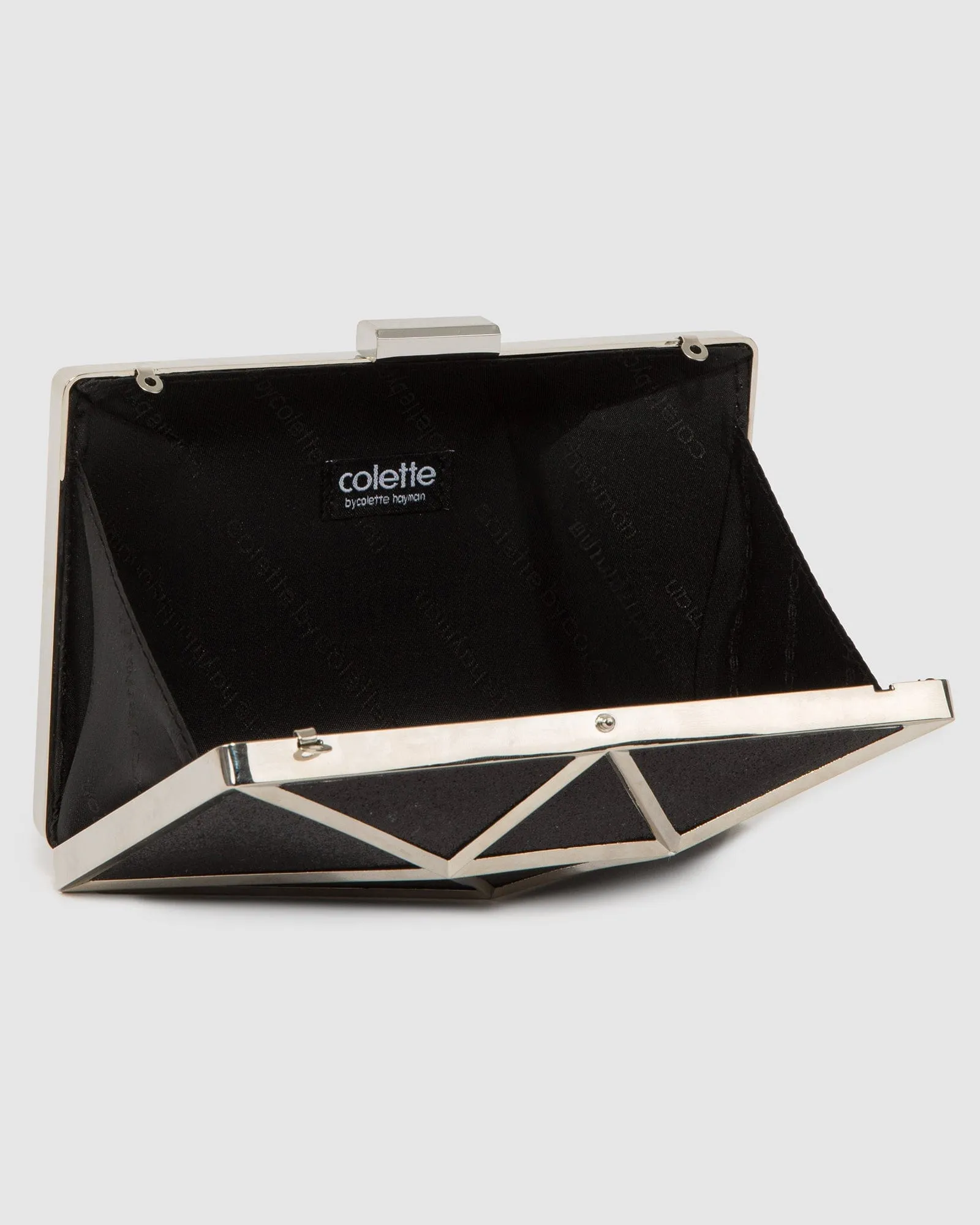 Black Geo Large Clutch Bag