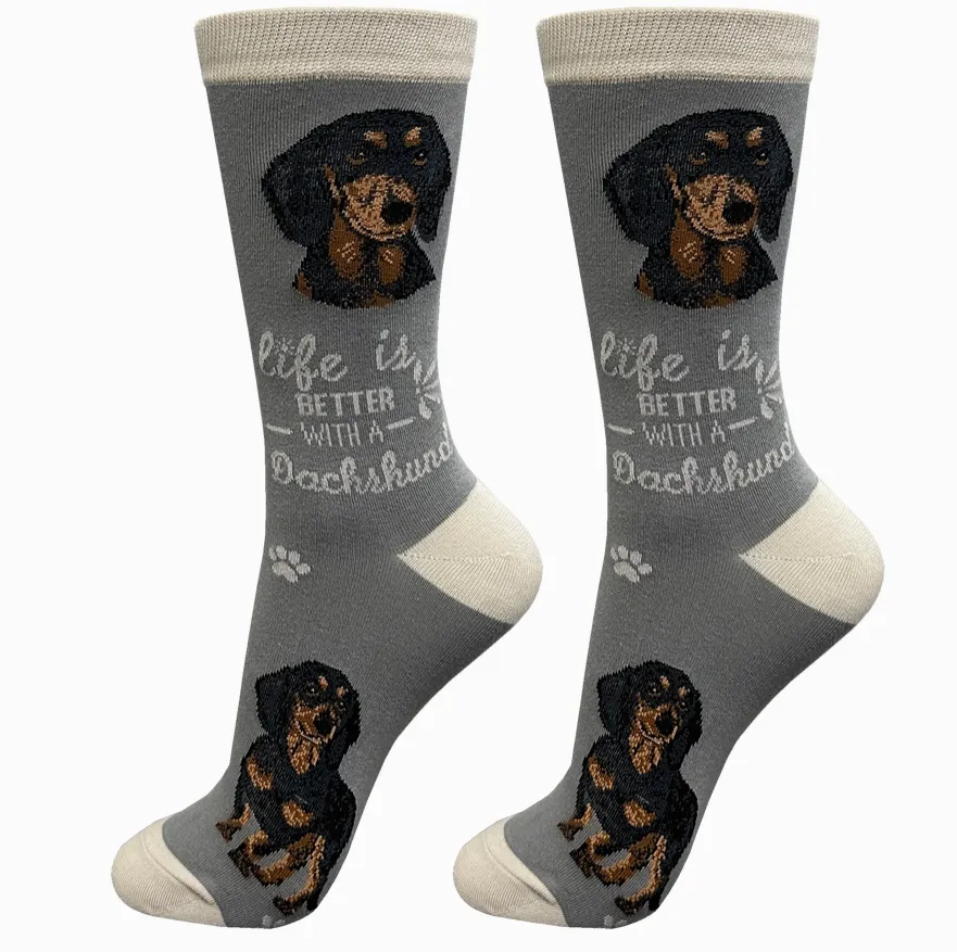 Dachshund Black - Life is Better Socks