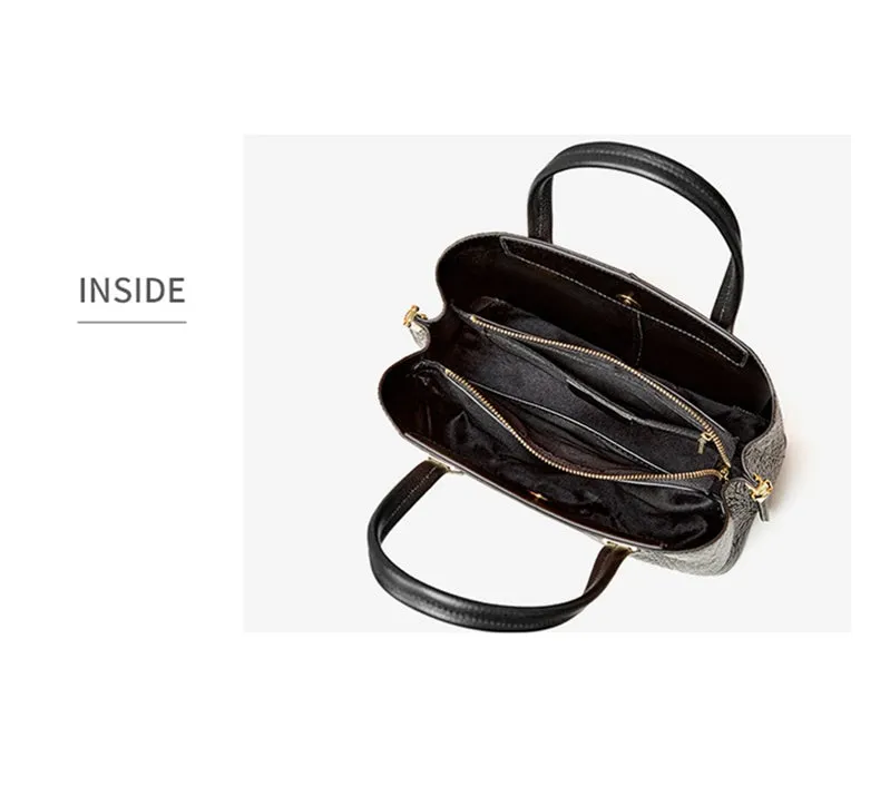 Erika Woman Leather Tote Handbag