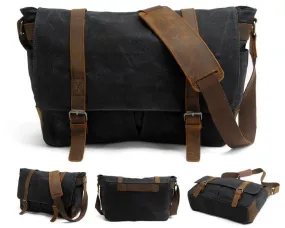 Faded Solid Canvas and inner purse Mini Crossbody Outdoor Black Bags