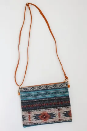 FINAL SALE - Curated Energy Teal Aztec Crossbody Bag