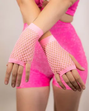 Fishnet Gloves - Light Pink