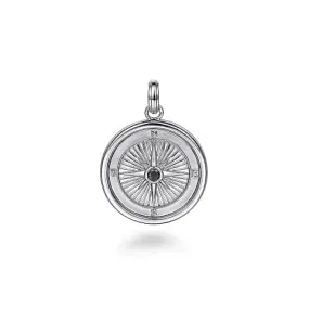 Gabriel & Co. 925 Sterling Silver Compass Pendant with Black Spinel