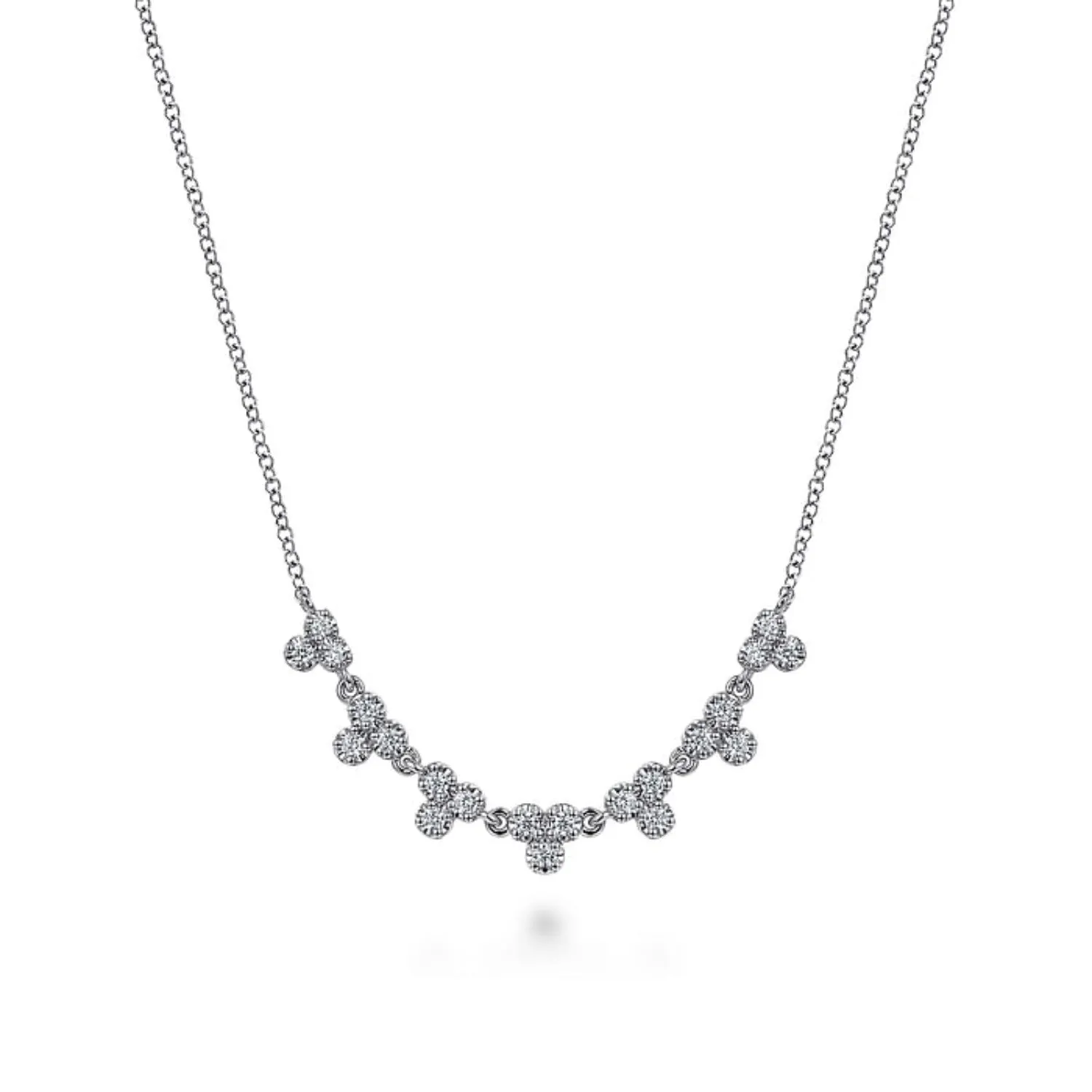 Gabriel & Co. Curved Diamond Station Bar Necklace