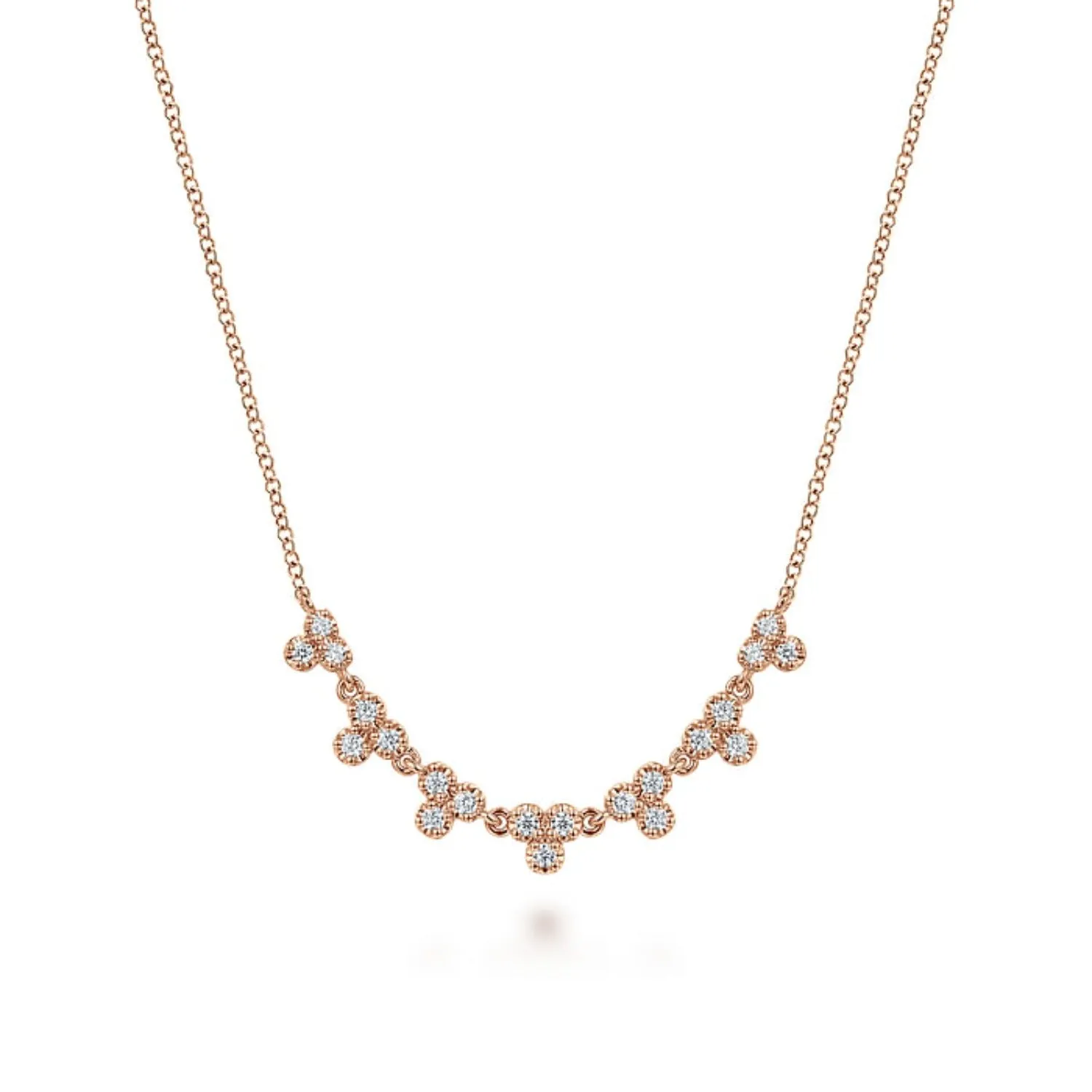 Gabriel & Co. Curved Diamond Station Bar Necklace