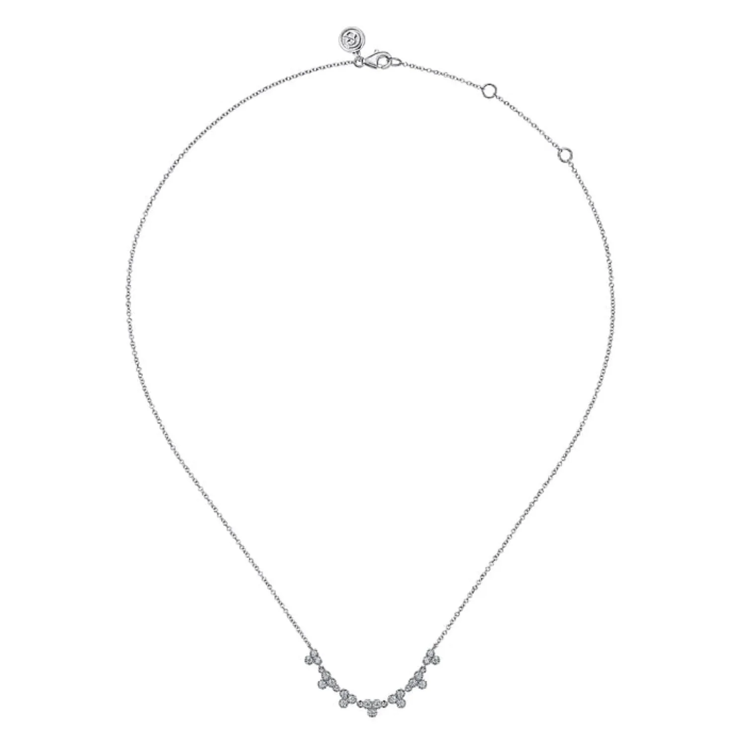 Gabriel & Co. Curved Diamond Station Bar Necklace