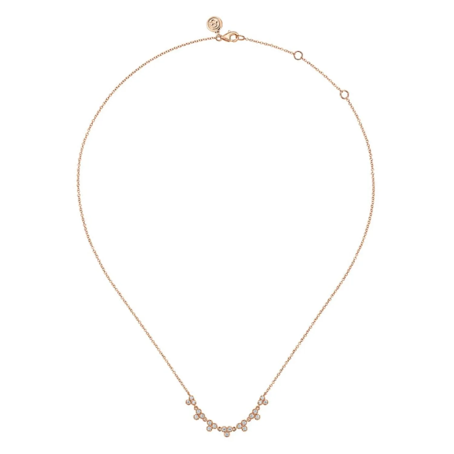 Gabriel & Co. Curved Diamond Station Bar Necklace