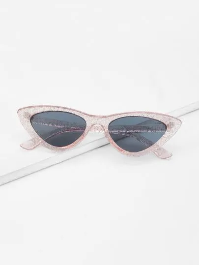 Glitter funky triangle retro sunglasses
