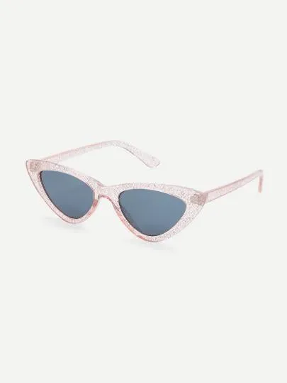 Glitter funky triangle retro sunglasses