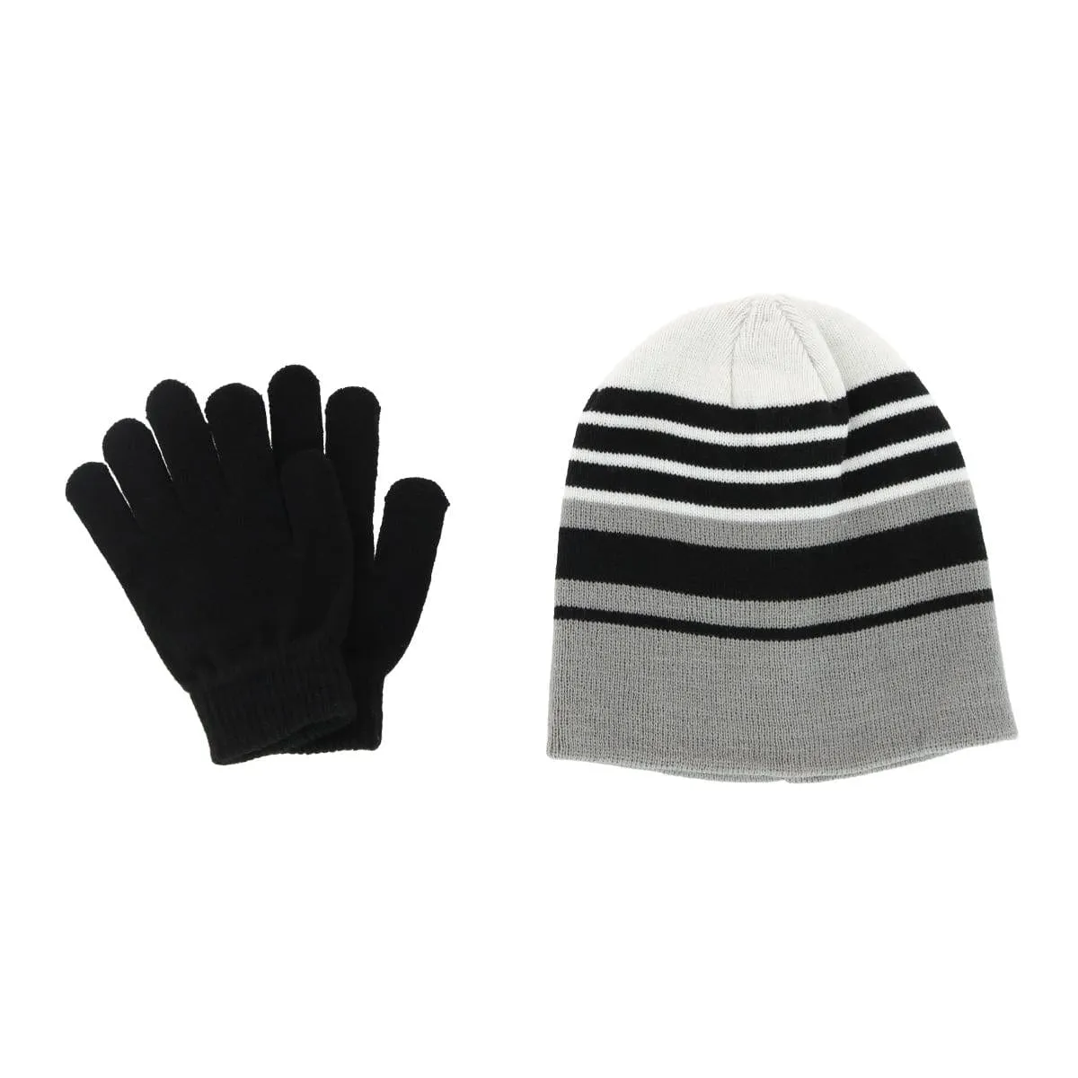 Grand Sierra Girl's 4-6x Striped 2-Piece Winter Beanie and Glove Set