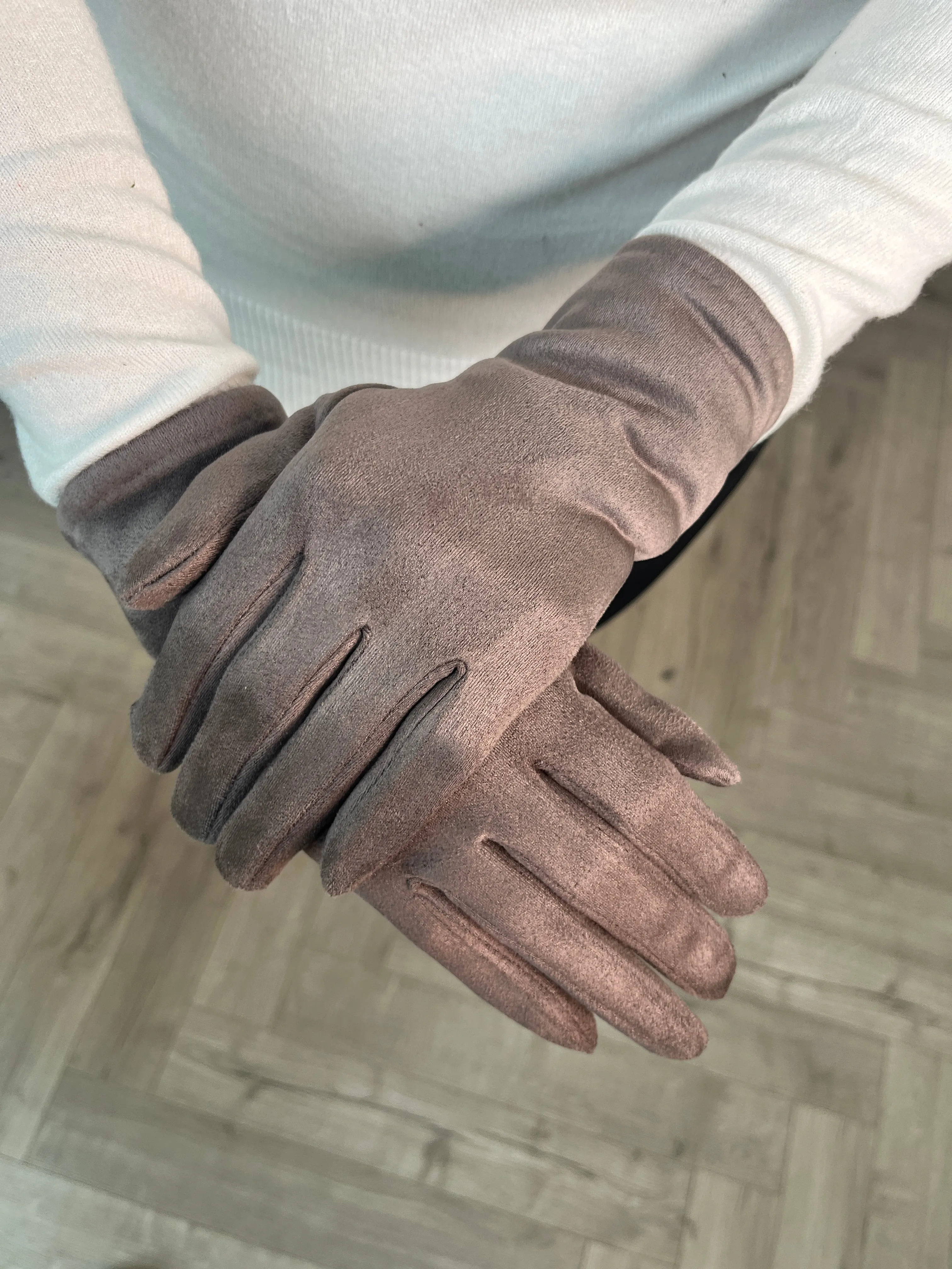 Grey Suede Gloves