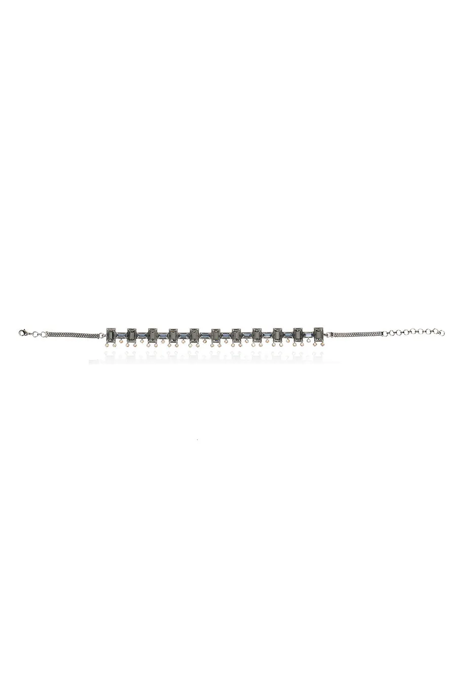Grey Swarovski in Gunmetal Tap Choker