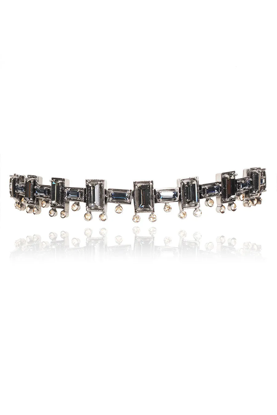 Grey Swarovski in Gunmetal Tap Choker