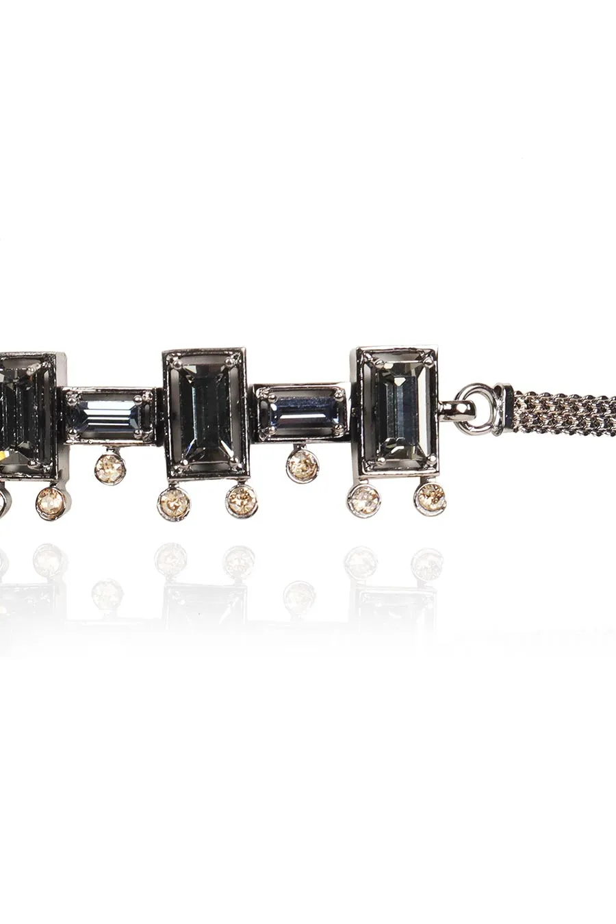 Grey Swarovski in Gunmetal Tap Choker