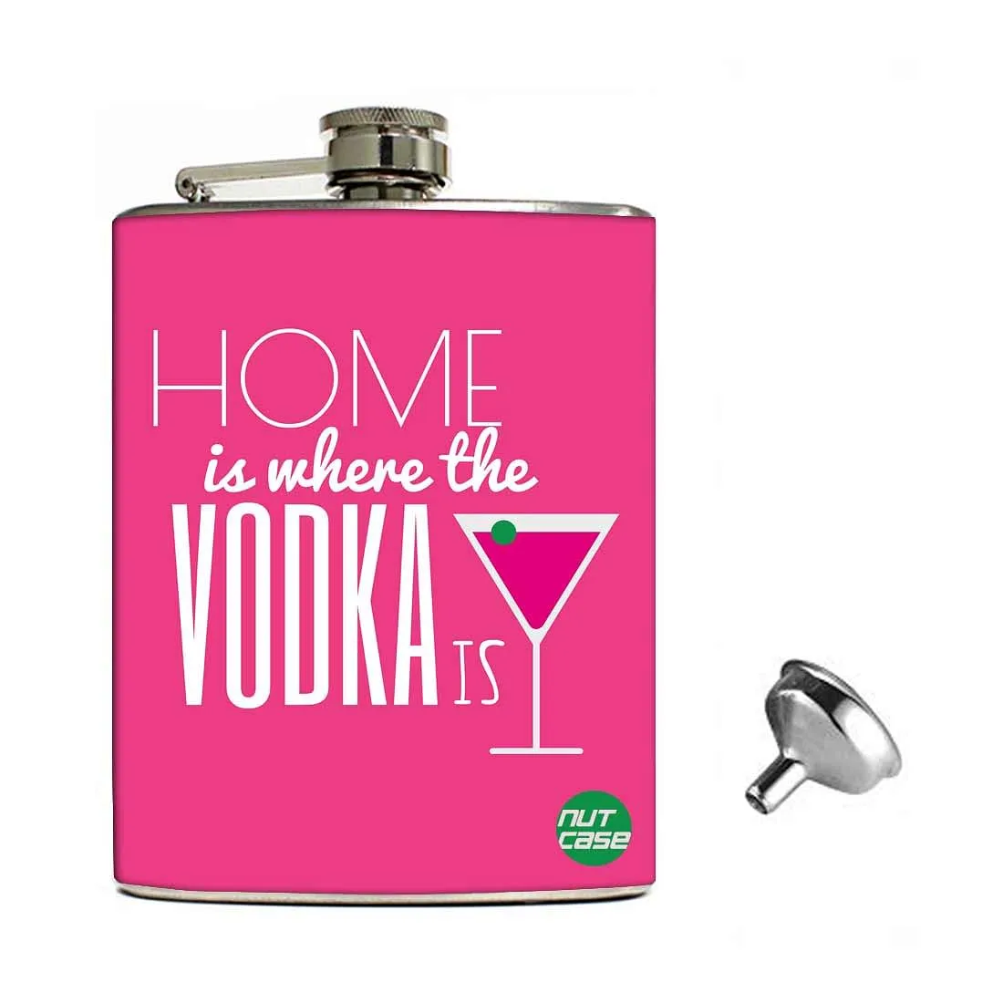 Hip Flask Gift Box -Home Is Where The Vodka Is