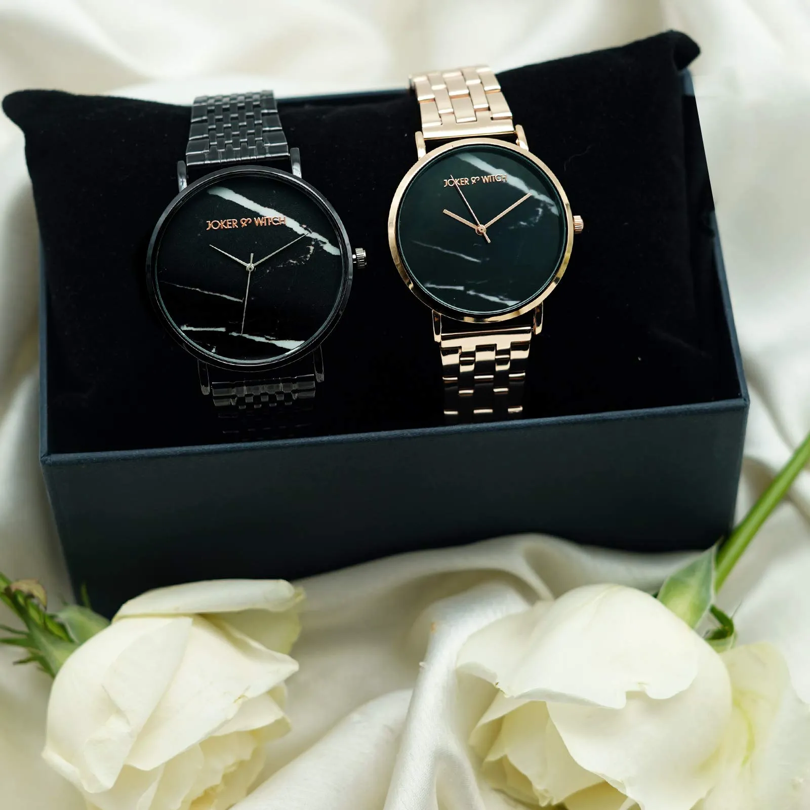 Joker & Witch Fedderick & Anne Couple Watch Gift Set for Men and Women