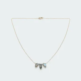 Labradorite marquise necklace gold filled