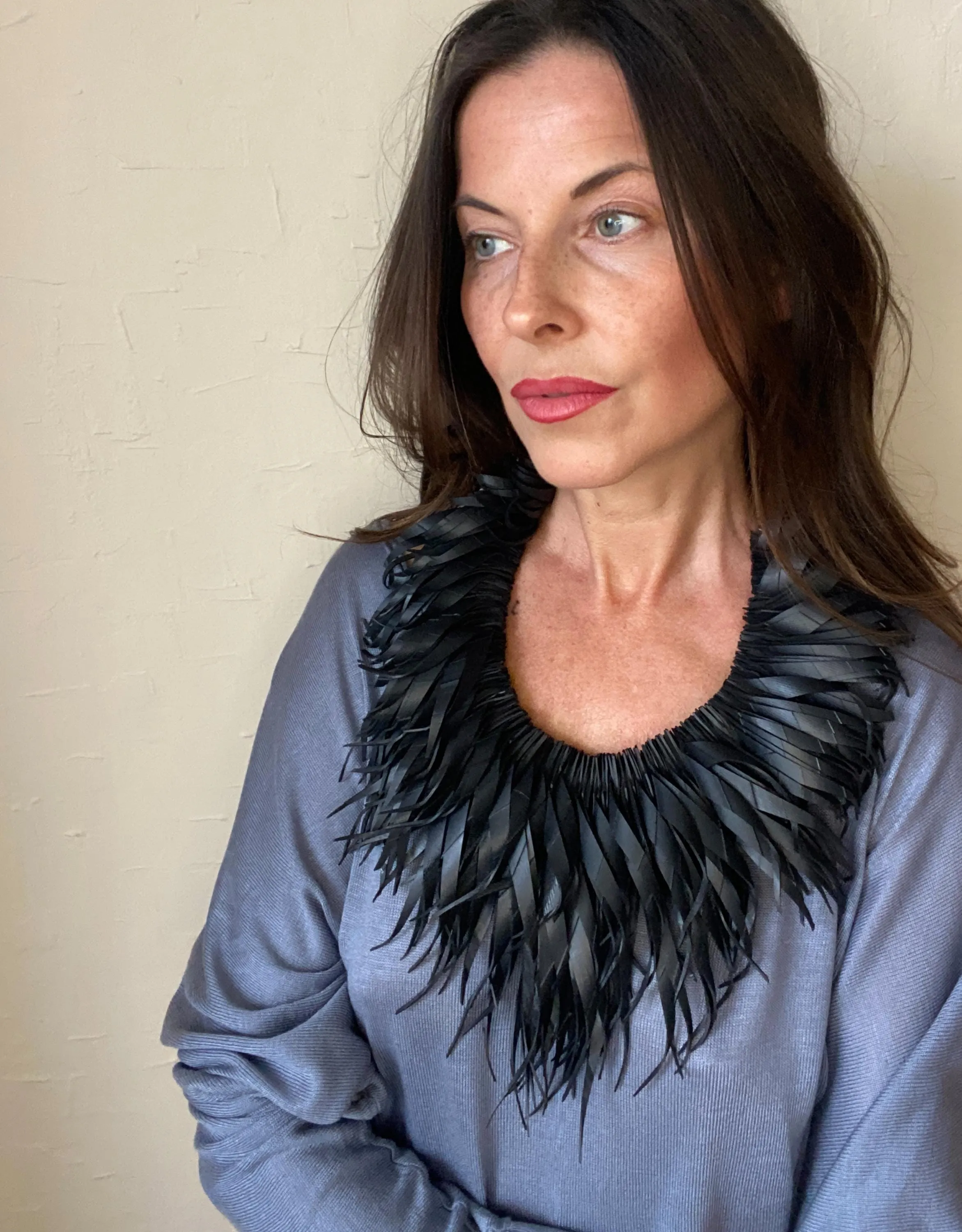 Large, Curly Upcycled Inner Tube Necklace