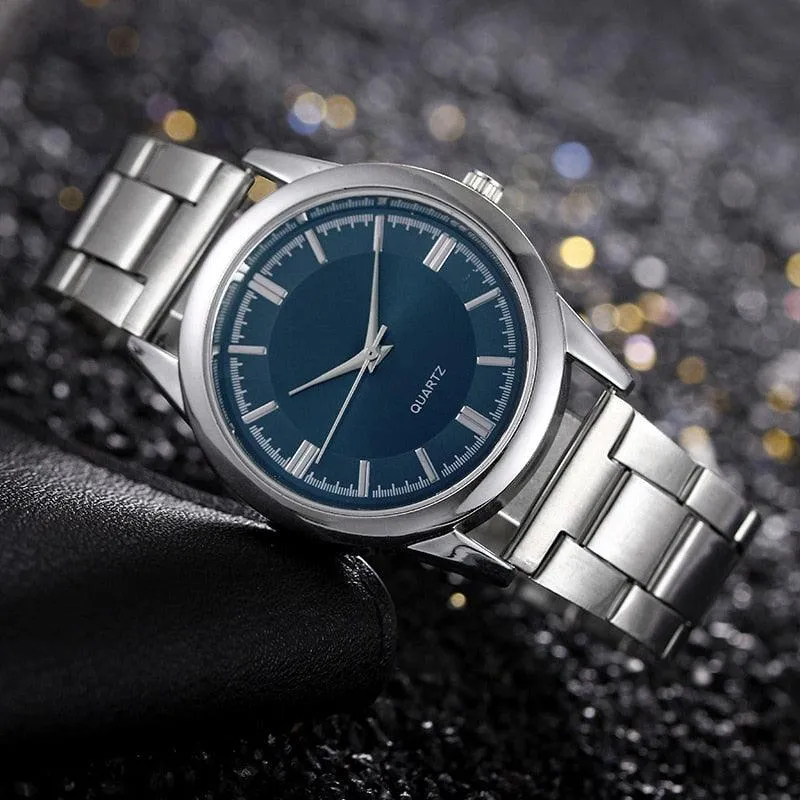 Men Business Quartz Watches Stainless Steel Casual Watch Man