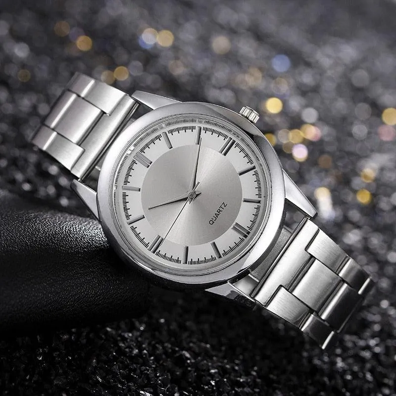 Men Business Quartz Watches Stainless Steel Casual Watch Man