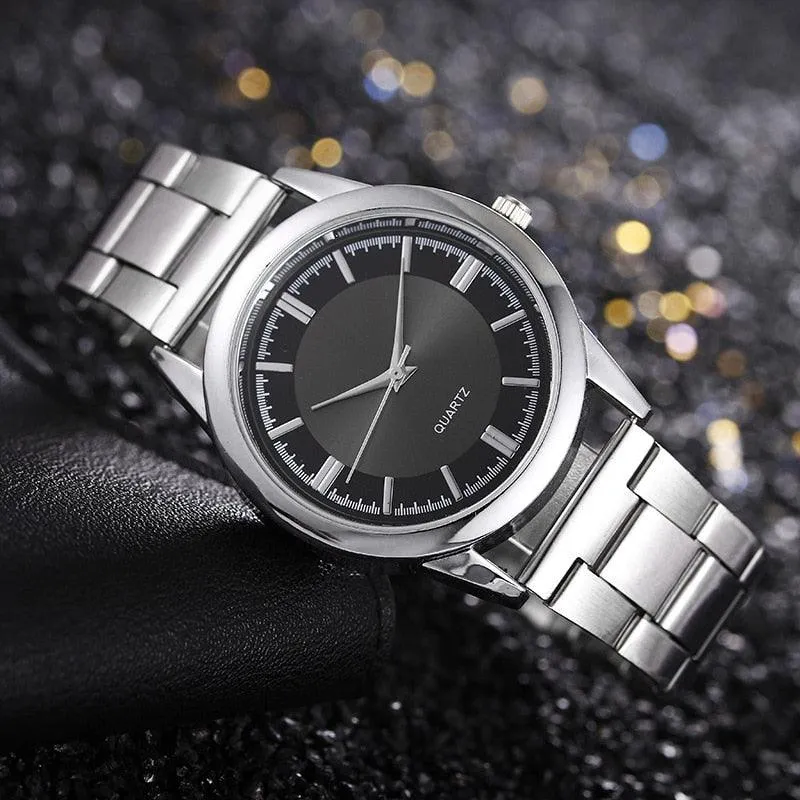 Men Business Quartz Watches Stainless Steel Casual Watch Man