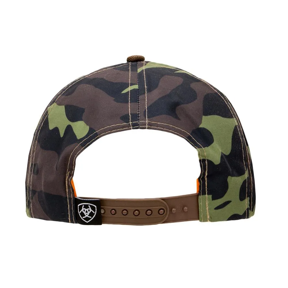 MF Western Ariat Men's Oil Skin Camo Fabric Back Cap Brown Style A300000402