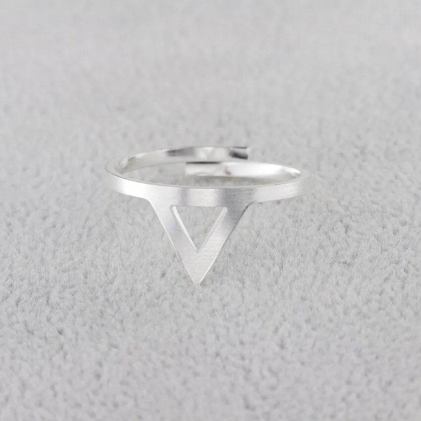 Minimalistic Stainless Steel Triangle Rings Modern