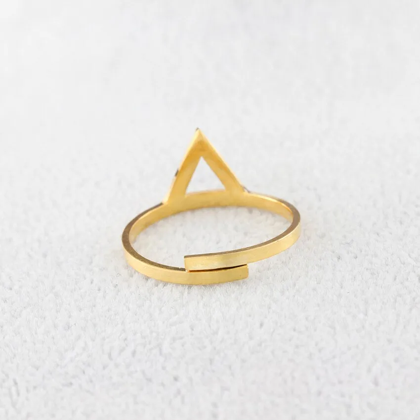 Minimalistic Stainless Steel Triangle Rings Modern