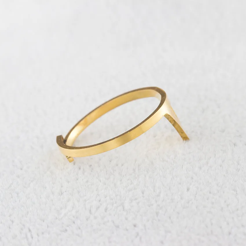 Minimalistic Stainless Steel Triangle Rings Modern