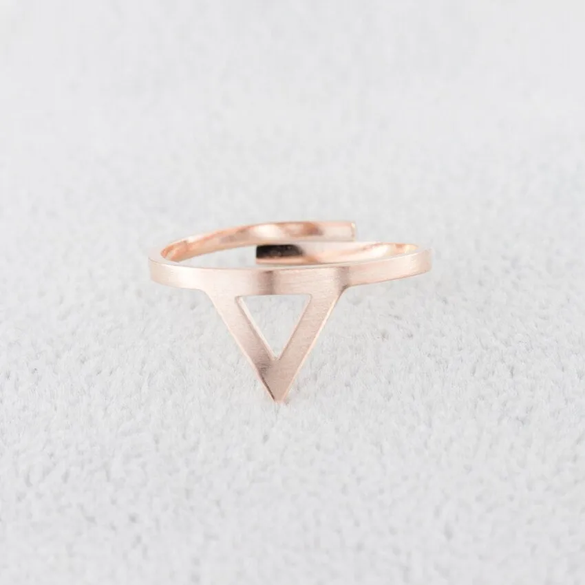 Minimalistic Stainless Steel Triangle Rings Modern