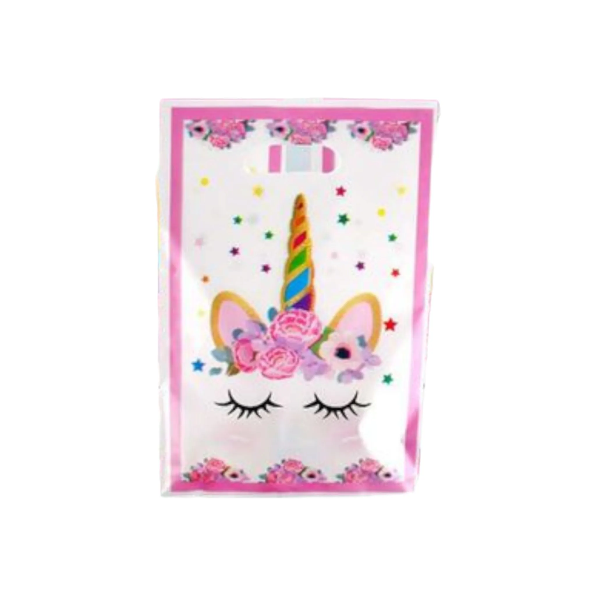 Party Loot Printed Plastic Bags 16x25cm 10pack Die Cut Handle