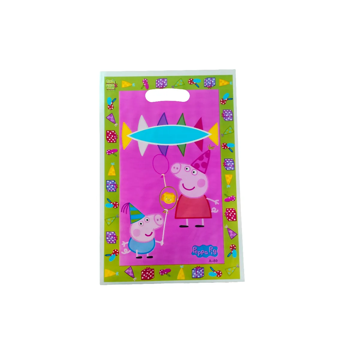 Party Loot Printed Plastic Bags 16x25cm 10pack Die Cut Handle