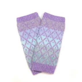 POM One Size Lilac Diamond Knit Wrist Warmers
