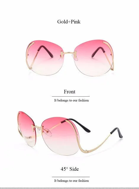 "diva" Retro large frame clear sunglasses
