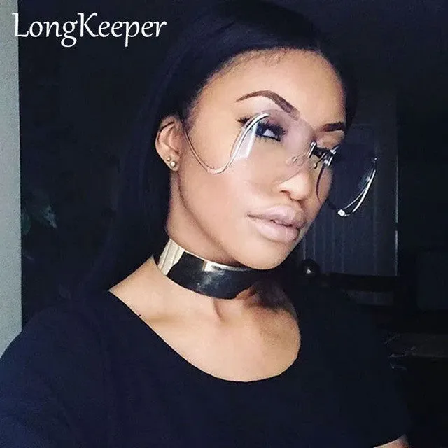 "diva" Retro large frame clear sunglasses