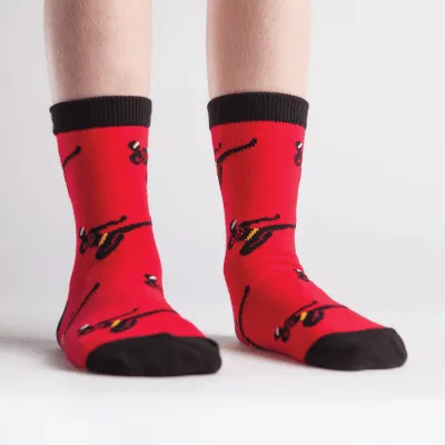 Red Ninja Youth Crew Socks