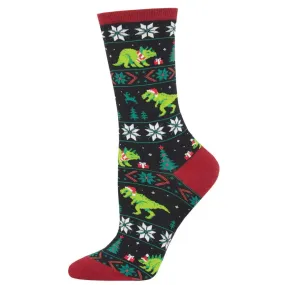 Santasaurus Rex Women’s Crew Sock