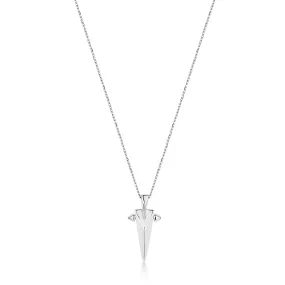 Silver Geometric Point Pendant Necklace