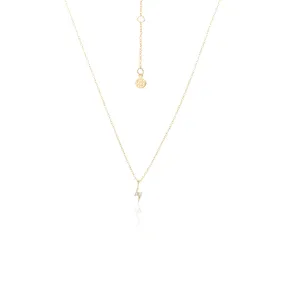 Superfine / Lightning Bolt / Necklace / White Topaz   Gold