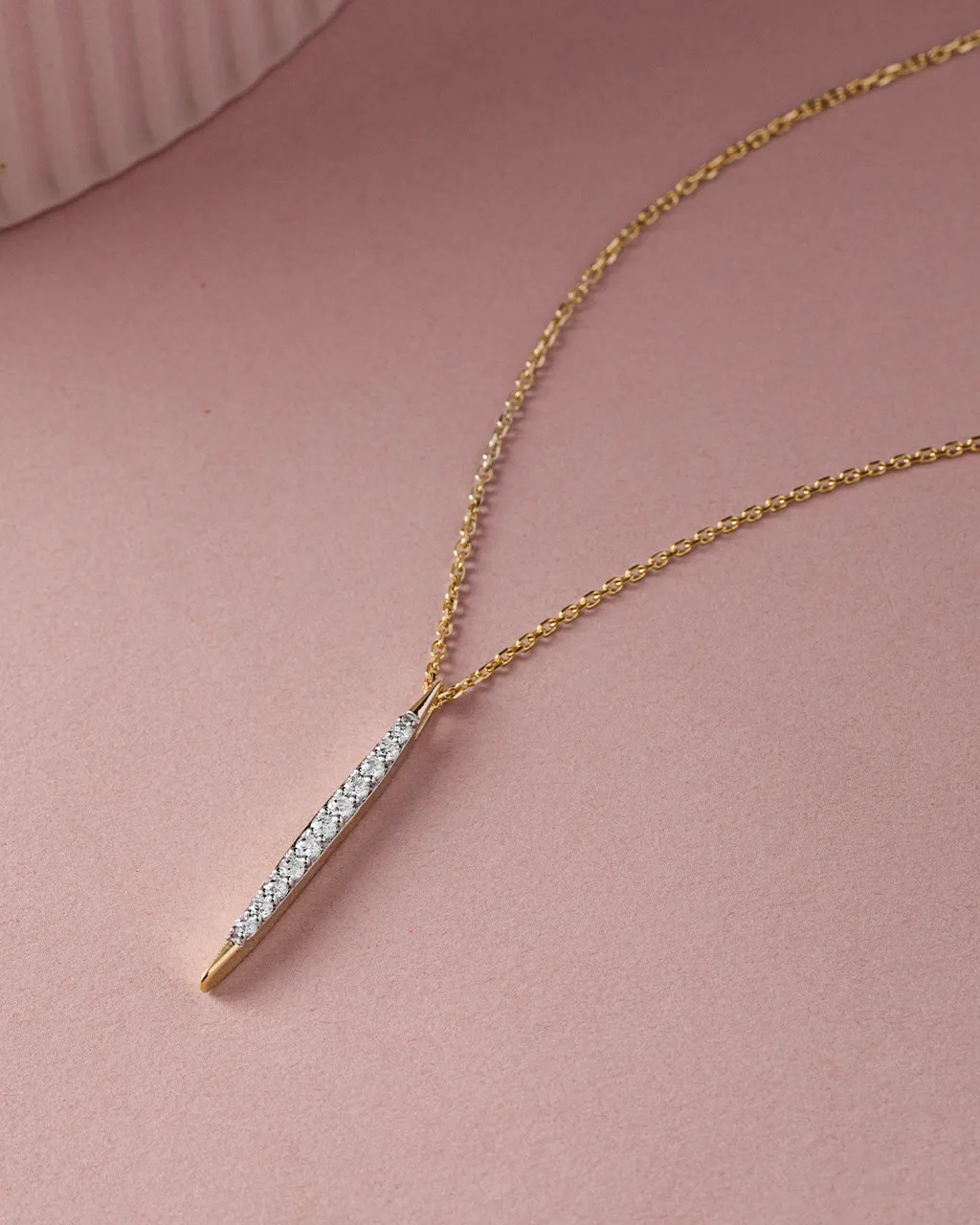 Tapered Bar Diamond Necklace