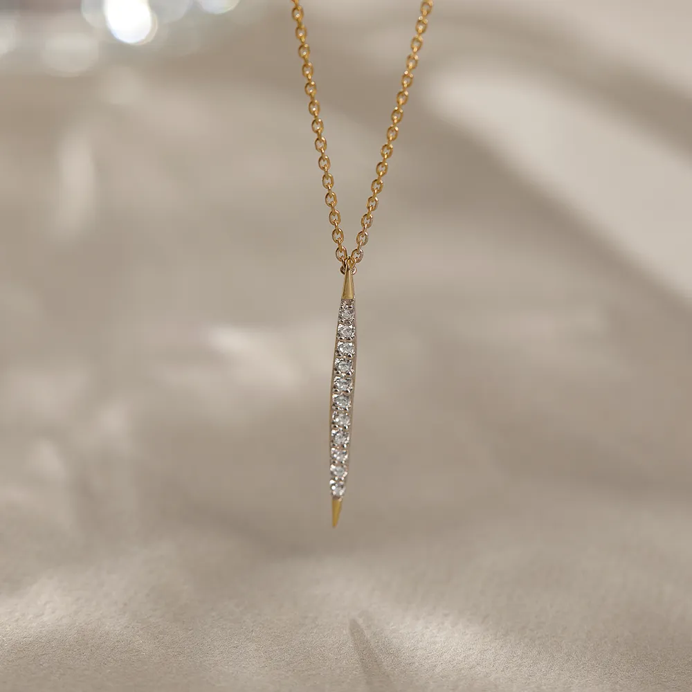 Tapered Bar Diamond Necklace