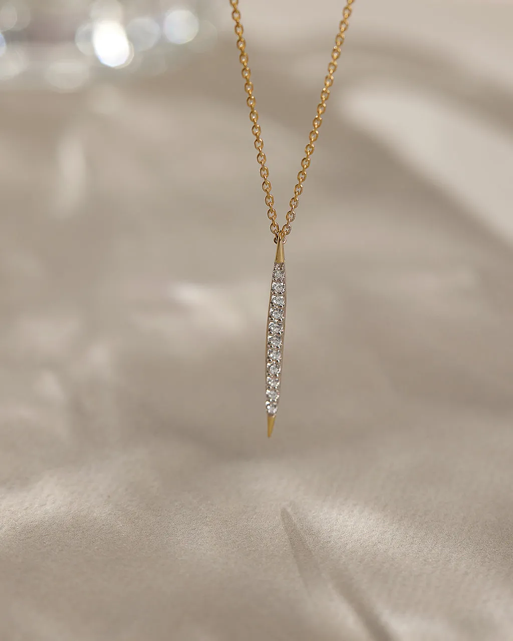 Tapered Bar Diamond Necklace