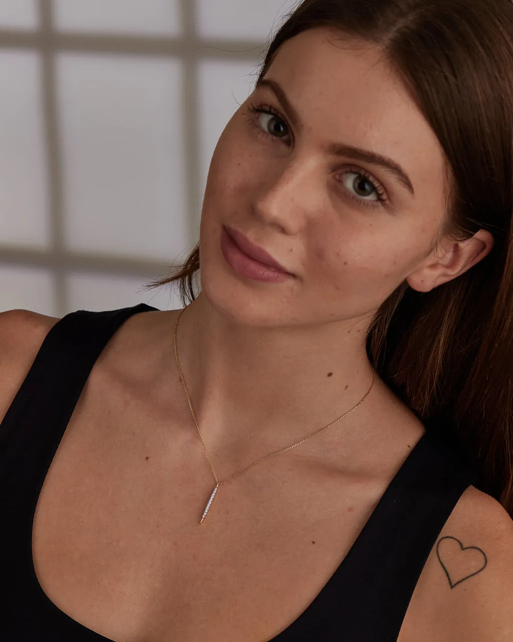 Tapered Bar Diamond Necklace