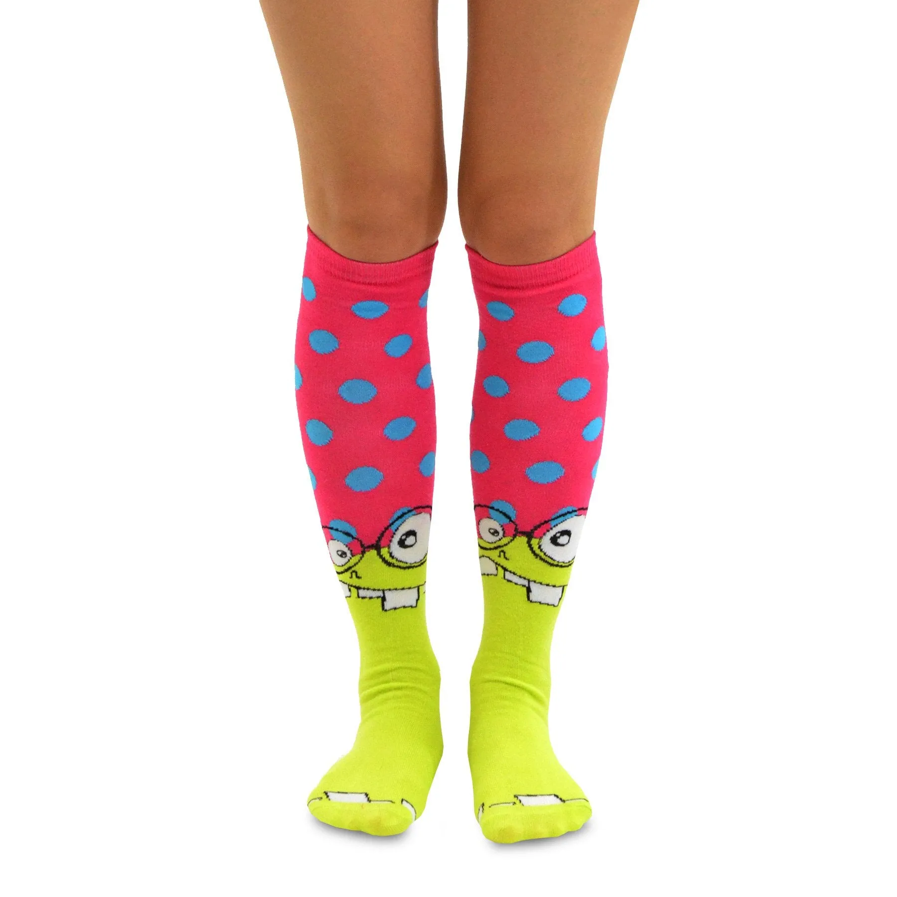 TeeHee Socks Women's Novelty Cotton Knee High Monster 3-Pack (10806)