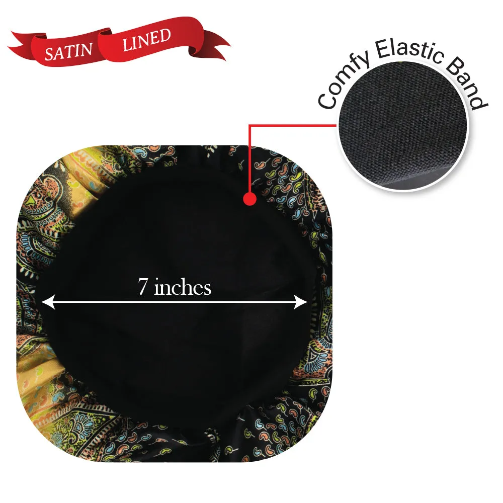 X-TRA LONG SILKY DESIGNED BONNET CAP (DOUBLE LAYER) - 1DZ (12PCS)